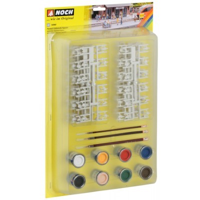 Noch 35980 N-Figuren, &quot;Start-Set mit 144 &quot;Unbemalte Figuren&quot; + Farbe &amp; Pinsel