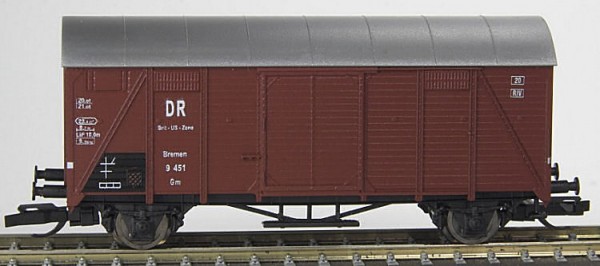 TT-Club 4502-3 TT-Gedeckter Güterwagen &quot;Bremen&quot; Ep. III, eingestellt bei der DR