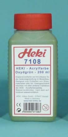 Heki 7108 Acrylfarbe / Landschaftsbaufarbe, &quot;Grün&quot; (200 ml)