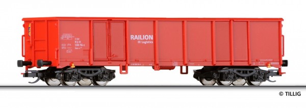 Tillig 15247 TT-Offener Drehgestell-Güterwagen Ep. V, der &quot;Railion-Logistics&quot;, eingestellt bei d. DB