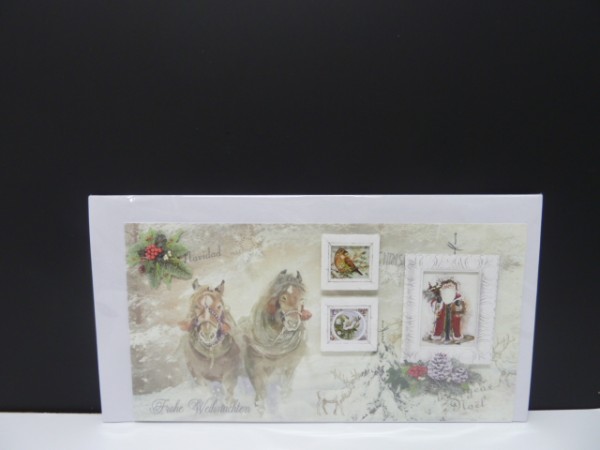 Handgearbeitete 3-D Weihnachtskarte mit Motiv "Christmas Vintage"