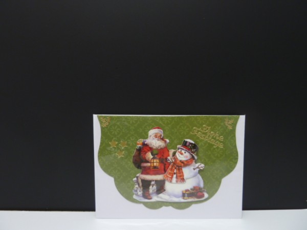 Handgearbeitete 3-D Weihnachtskarte mit Motiv "Weihnachtszeit"
