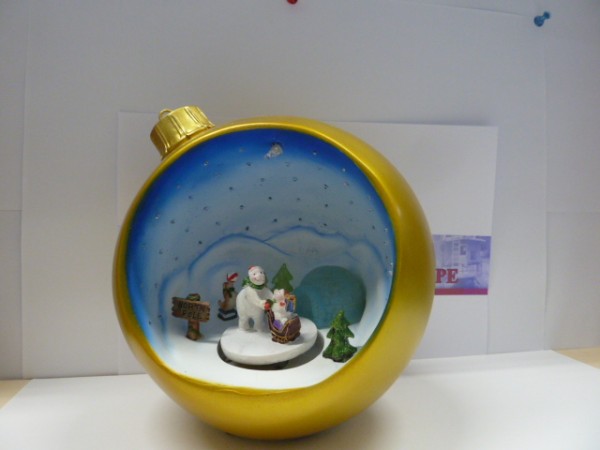 Spieluhr, Art.No. 49004, Christbaumkugel "Eisbär"