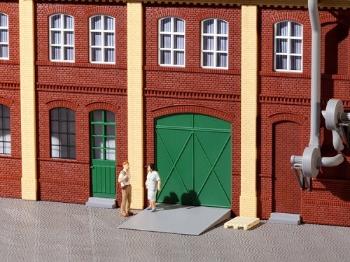 Auhagen 80250 H0-BauKastenSystem / Bauteile: Tore und Türen grün, Stufen, Rampen