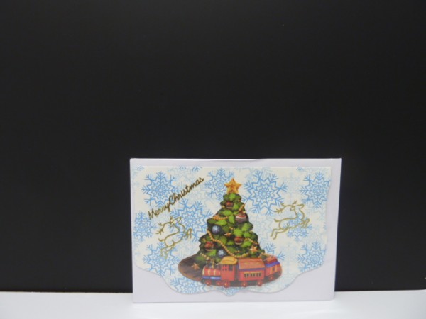 Handgearbeitete 3-D Weihnachtskarte mit Motiv "Weihnachtszeit"