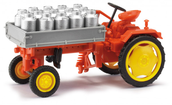Mehlhose 210005001 H0-Fahrzeug-Modell, Traktor "RS09", mit Pritsche & Milch