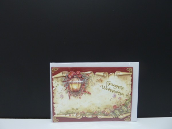 Handgearbeitete 3-D Weihnachtskarte mit Motiv "Weihnachten Traditionell II"