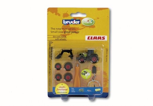 Bruder-Fahrzeugmodell, 00431 Bruder Mini "Claas Atles 936 RZ" mit kleinem Zubehör (Schlüsselanhänger