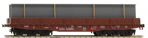 Busch 31156 TT-Drehgestell-Flachwagen mit Seitenborden (6-achsig) & Ladung Ep. IV, der DR