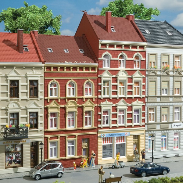 Auhagen 11417 H0-Modellbausatz, Stadthäuser Schmidtstraße Nr. 27/29