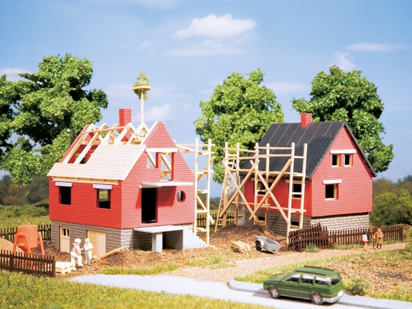Auhagen 12215 H0/TT-Modellbausatz, Rohbausiedlungshäuser