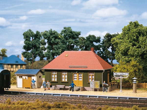 Auhagen 11407 H0-Modellbausatz, &quot;Haltepunkt - Borsdorf&quot;