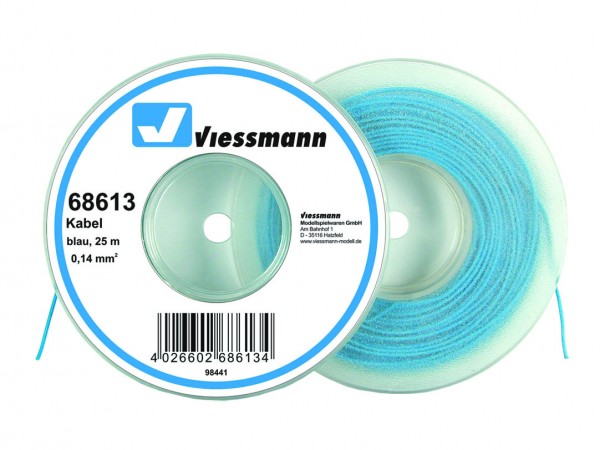 Viessmann 68613 25m - Kabelspule/ Litze, 0,14 mm² in blau