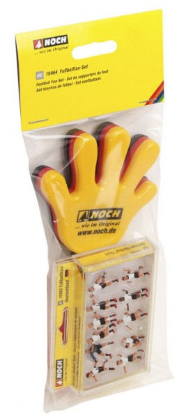 Noch 15964 H0-Figuren, Fußballfan-Set (Deutschland) Figuren d. Deutschen Mannschaft + Rassel