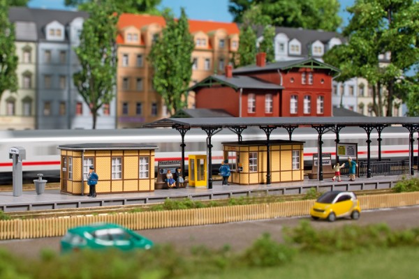 Auhagen 14484 N-(Modellbausatz)/Ausgestallung, Bahnhofsausstattung, ab der Epoche II