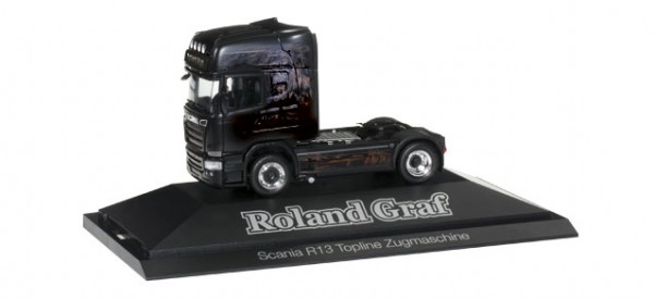 Herpa-Fahrzeugmodell, 110730 LKW-Modell: Solo-Sattelzugmaschine, Scania R 13 TL, "Roland Graf"