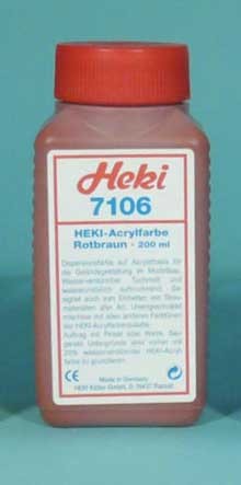 Heki 7106 Acrylfarbe / Landschaftsbaufarbe, &quot;Rotbraun&quot; (200 ml)