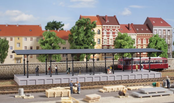 Auhagen 11440 H0-(Modellbausatz)/Ausgestaltung, Bahnsteig