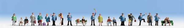 Noch 46105 TT-Figuren, Spar-Set Figuren - "Auf dem Bahnsteig" XL
