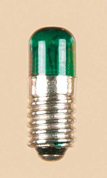 Auhagen 55752 1-Kleinstglühlampe mit Schraubsockel, E5,5 (16V), grün / Zylinder