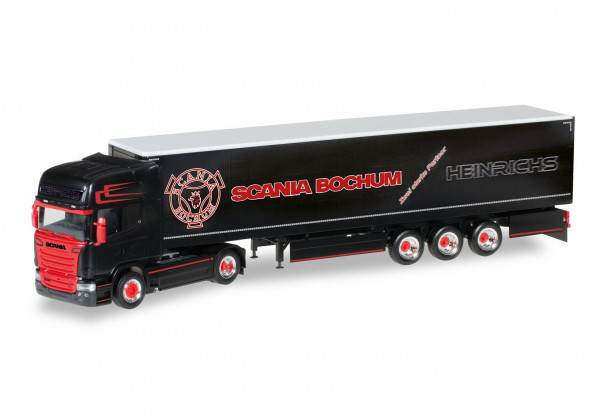Herpa 306669 H0 - LKW-Modell: Scania R TL Gardinenplanen-Sattelzug "Heinrichs"