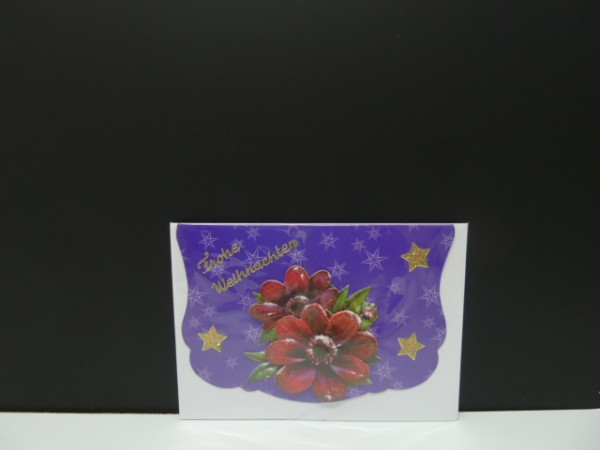 Handgearbeitete 3-D Weihnachtskarte mit Motiv "Weihnachtszeit"