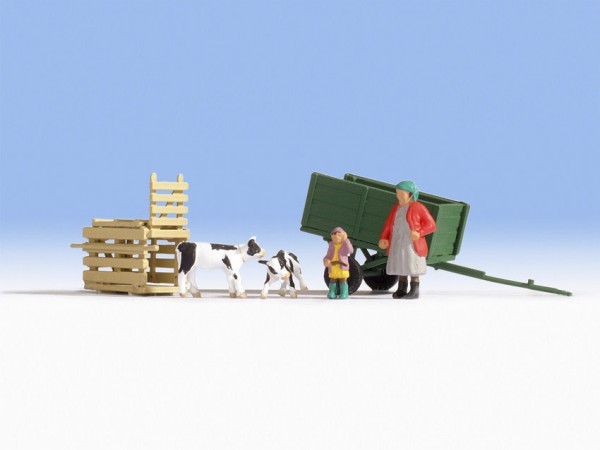 Noch 16652 H0-Alltags-Szene "Kälbertransport"