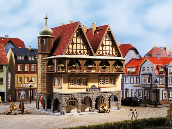 Auhagen 12348 H0/TT-Modellbausatz, Hotel Bürgerhaus