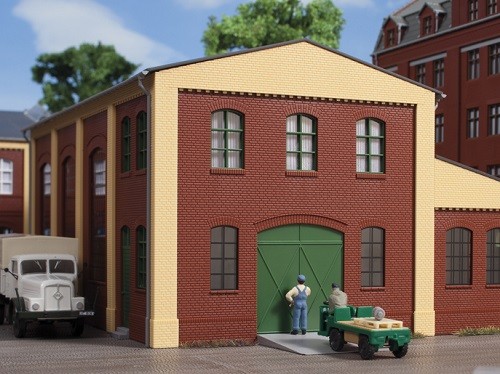 Auhagen 80518 H0-BauKastenSystem / Bauteile: Wände 2391A rot, Industriefenster L