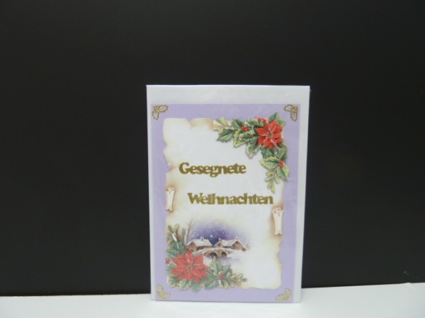 Handgearbeitete 3-D Weihnachtskarte mit Motiv "Weihnachten Traditionell"