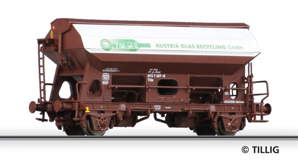 Tillig 14575 TT - Schüttgutwagen mit Schwenkdach Ep. VI, der "AGR", eingestellt bei der A-ÖBB