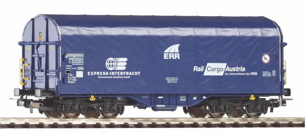 Piko 58967 H0-Drehgestell-Flachwagen m. Planenverdeck, Ep. VI, der "Express Interfracht, b. d. A-ÖBB