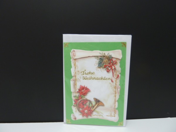 Handgearbeitete 3-D Weihnachtskarte mit Motiv "Weihnachten Traditionell"