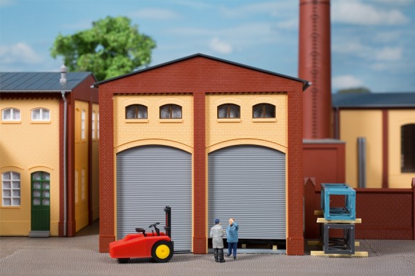 Auhagen 80629 H0-BauKastenSystem / Bauteile: Wände 2391G gelb, Tore L (je 2 x Holztore &amp; Rolltore)