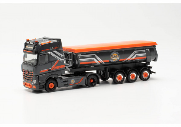 Herpa 314565 H0-LKW-Modell: Mercedes-Benz Actros`18 Gigaspace Rundmulden-Sattelzug „Jack Janssen“