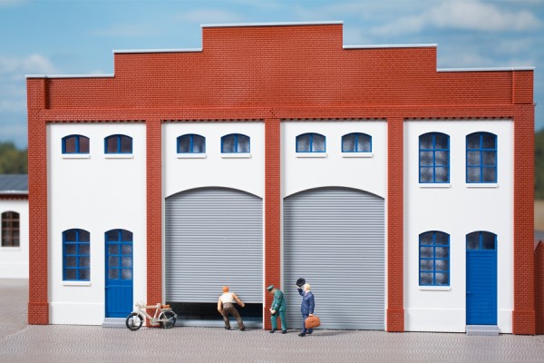 Auhagen 80729 H0-BauKastenSystem / Bauteile: Wände 2391G geputzt, Tore L (2 x Holztore &amp; Rolltore)