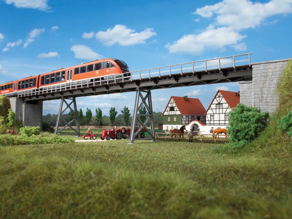 Auhagen 11430 H0-(Modellbausatz), Pendelpfeilerbrücke