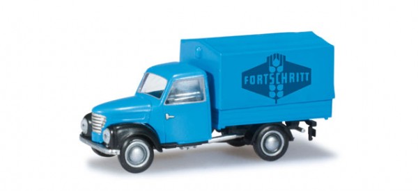 Herpa-Fahrzeugmodell, 066242 Kleintransporter, &quot;Framo 901/2&quot; mit Plane in Fortschritt-blau