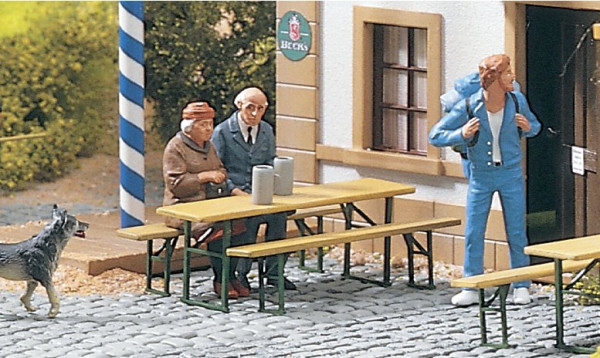 Piko 62282 G-Bahn Zubehör für Ausschmückung, 3 Bänke & 3 Biergarten-Garnituren