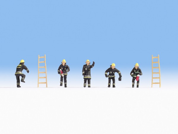 Noch 15021 H0-Figuren, "Feuerwehr" in schwarze Schutzanzüge