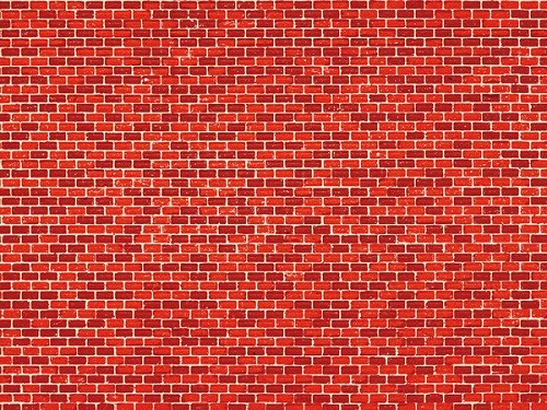 Auhagen 50104 H0/TT 5-Dekorpappen "Ziegelmauer", rot