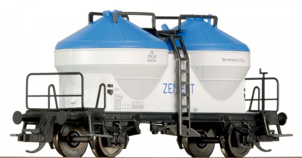 Tillig 14421 TT-Zementsilowagen, (blau-weiß) Ep. III, eingestellt bei der DB