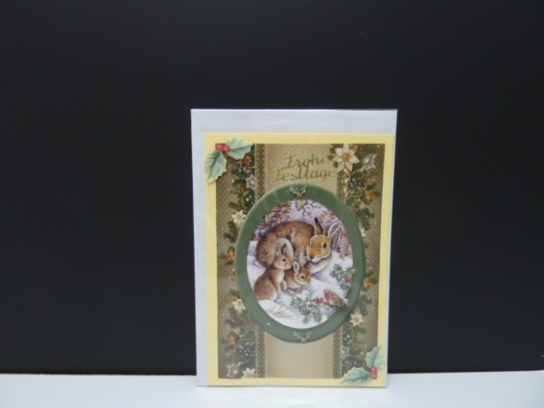 Handgearbeitete 3-D Weihnachtskarte mit Motiv "Weihnachten Traditionell II"