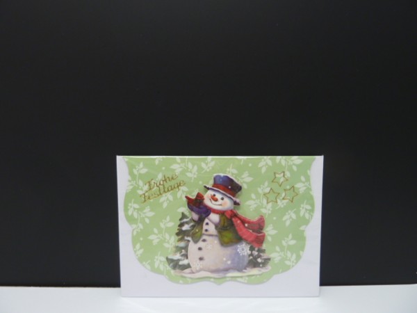 Handgearbeitete 3-D Weihnachtskarte mit Motiv "Weihnachtszeit"