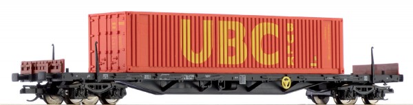 Tillig 15574 TT-Drehgestell-Flachwagen m. Container-Ladung Ep. IV-V, eingestellt bei der DB