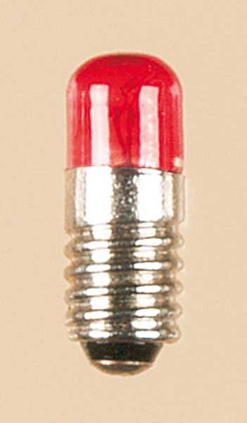 Auhagen 55751 1-Kleinstglühlampe mit Schraubsockel, E5,5 (16V), rot / Zylinder