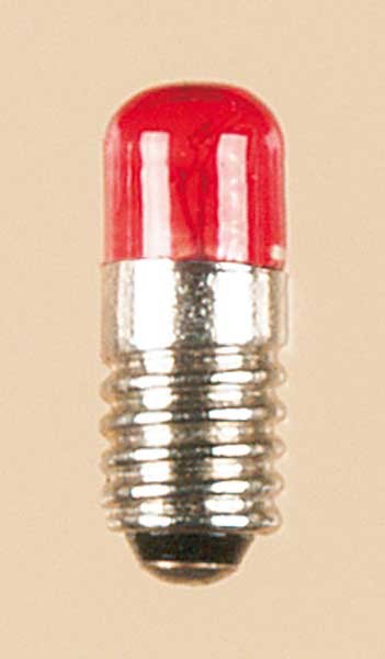 Auhagen 55751 Kleinstglühlampe mit Schraubsockel, E5,5 (16V), rot / Zylinder