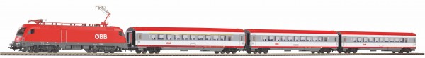 Piko 97947 H0-DC-Startset mit Piko Bettungs-A-Gleis, Reisezug ÖBB, Taurus &amp; 3 x Wagen, Ep. V