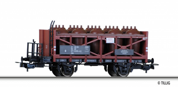 Tillig 76595 H0 - Säuretopfwagen (Bauart - Uhk) Ep. IV, eingestellt bei der DR