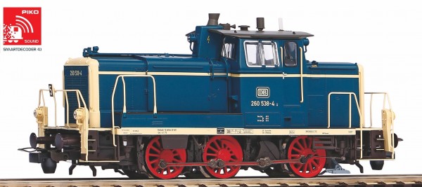 Piko 55901 H0-AC-Sound-Diesellokomotive BR 260 DB blau-beige IV + PluX22 Dec.